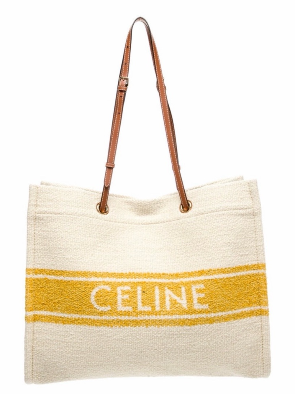 Celine Plein Soleil Tweed Canvas Tote